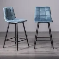 Mondrian Barstool - Petrol Blue, Velvet