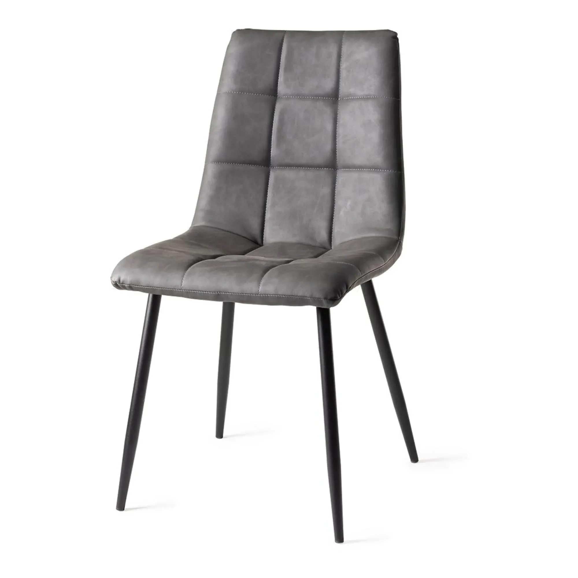 Mondrian Dining Chair - Dark Grey, Faux Leather