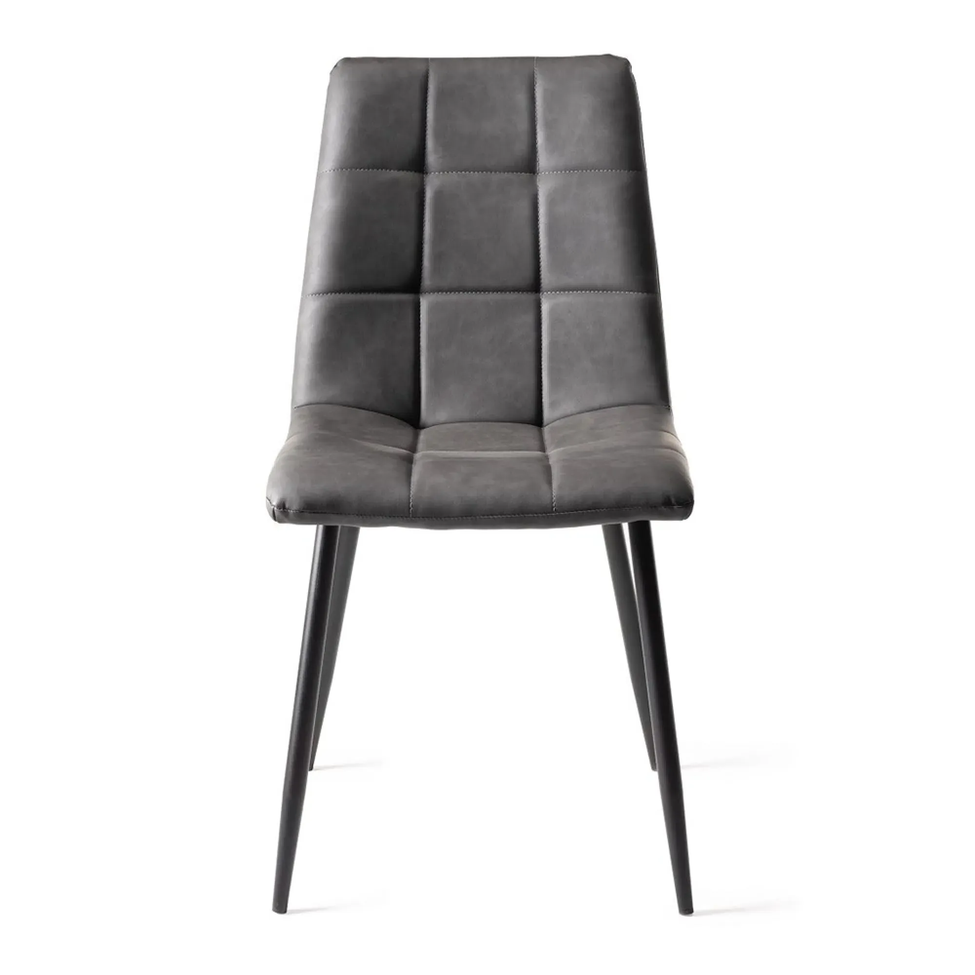 Mondrian Dining Chair - Dark Grey, Faux Leather