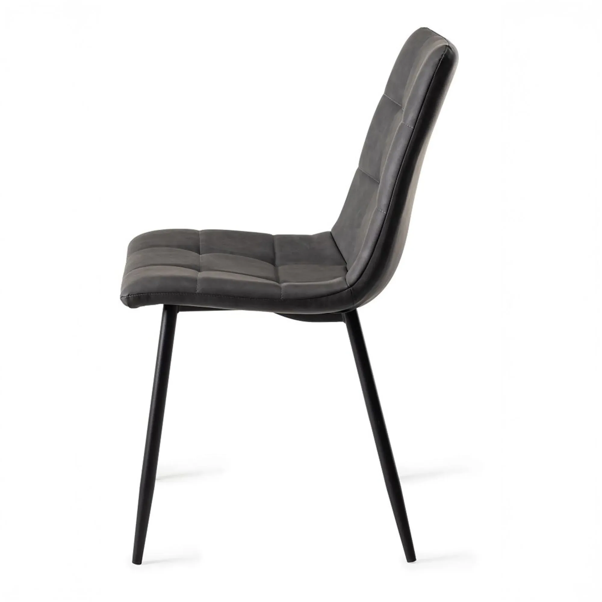Mondrian Dining Chair - Dark Grey, Faux Leather