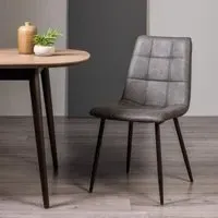 Mondrian Dining Chair - Dark Grey, Faux Leather