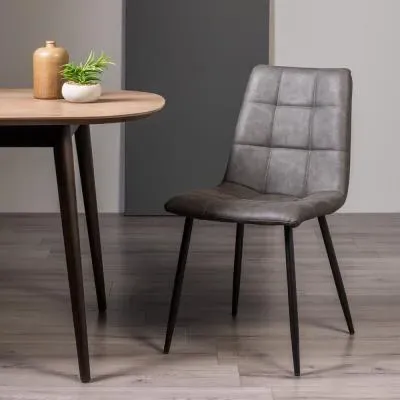 Mondrian Dining Chair - Dark Grey, Faux Leather image