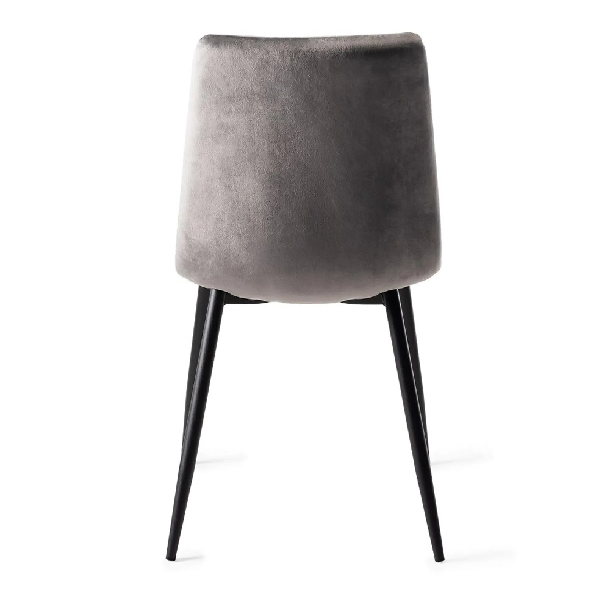 Mondrian Dining Chair with Black Legs - Grey, Velvet