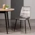Mondrian Dining Chair with Black Legs - Grey, Velvet