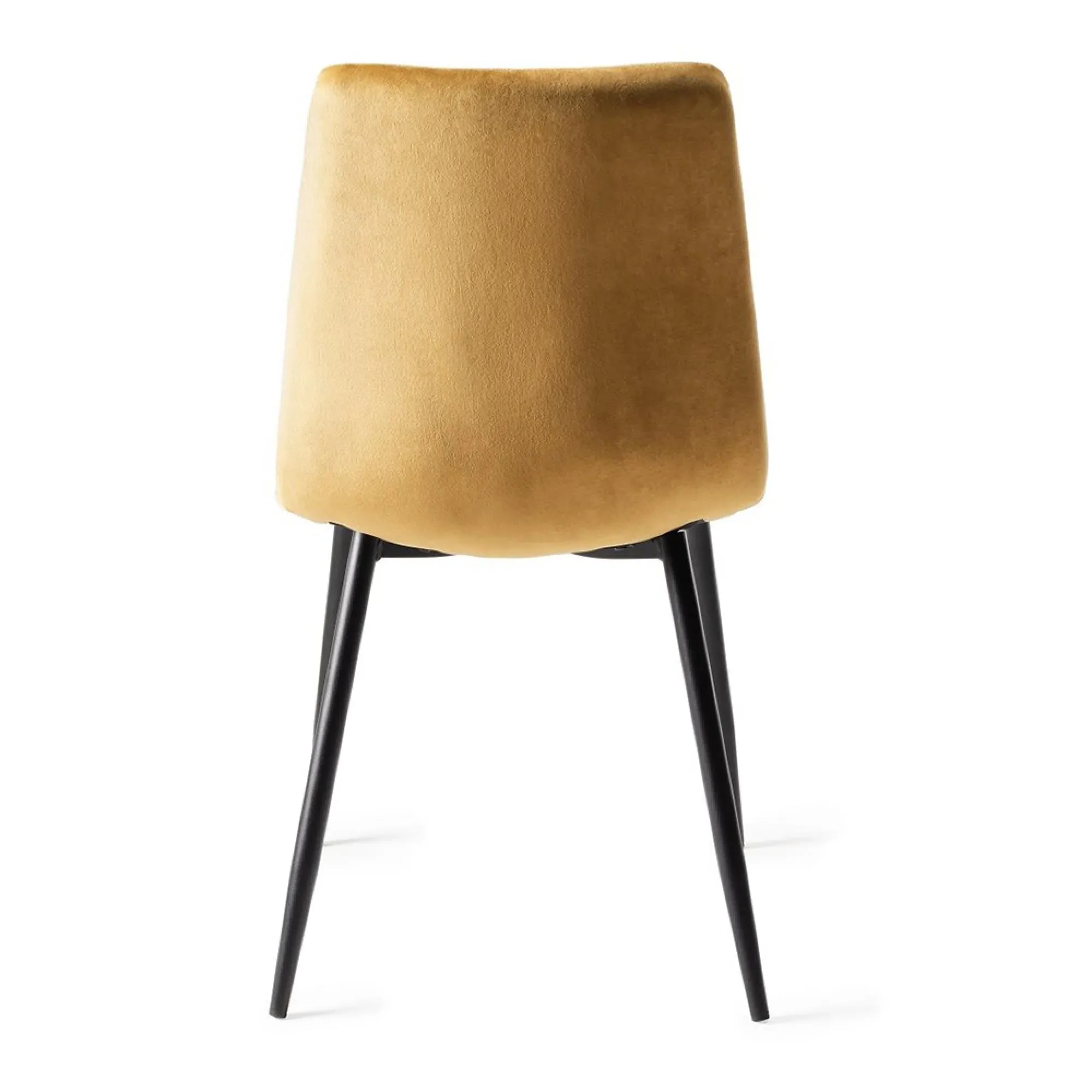 Mondrian Dining Chair with Black Legs - Mustard, Velvet
