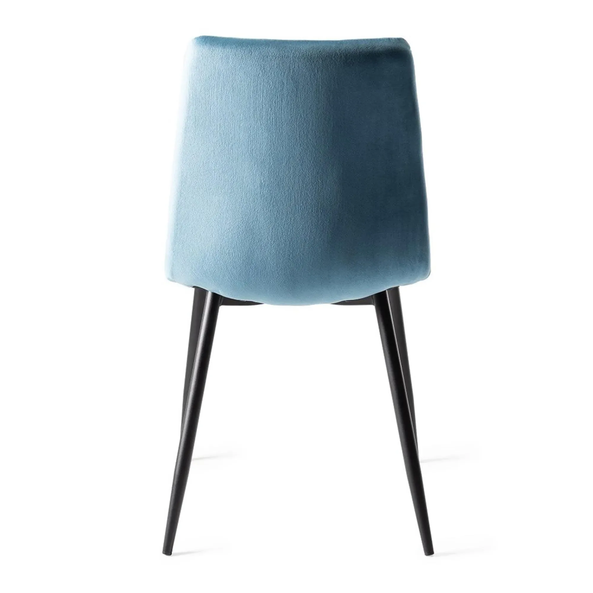 Mondrian Dining Chair with Black Legs - Petrol Blue, Velvet