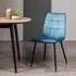Mondrian Dining Chair with Black Legs - Petrol Blue, Velvet