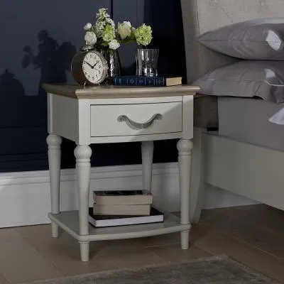 Montreux 1 Drawer Bedside Cabinet - Grey, Oak image