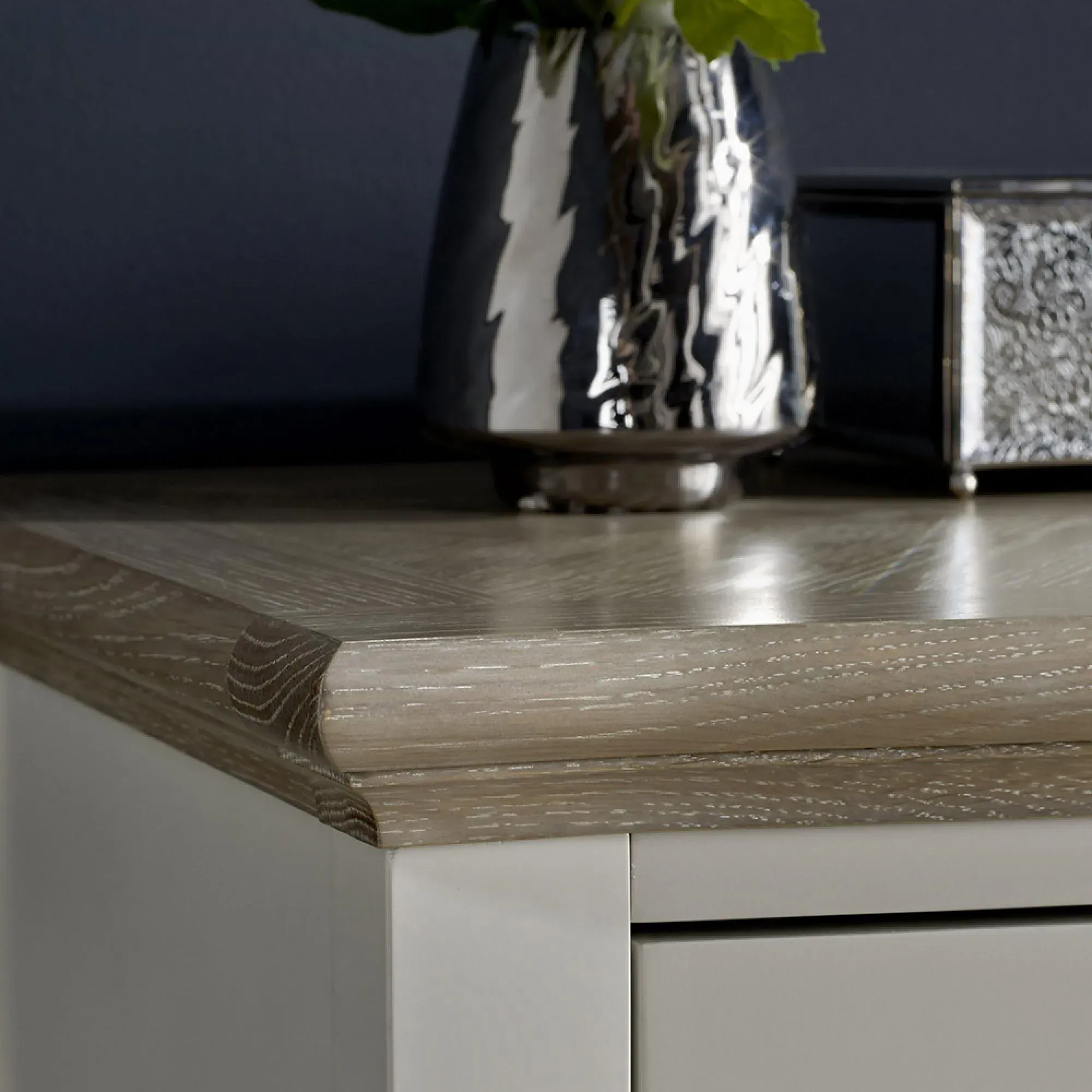 Montreux 3 Drawer Bedside Cabinet - Grey, Oak