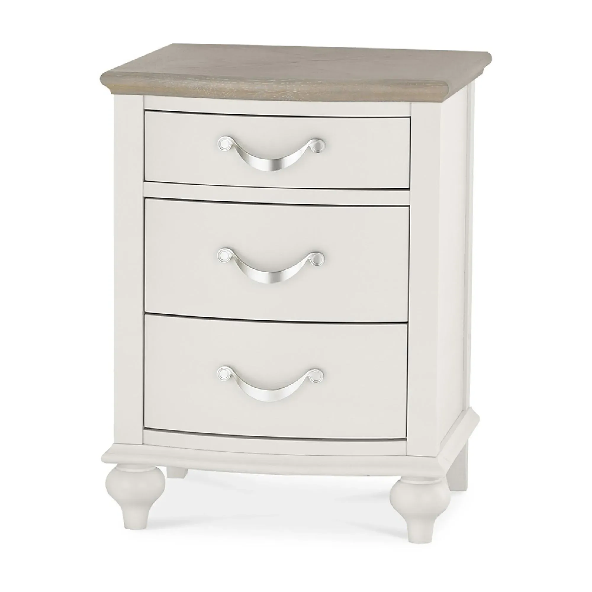 Montreux 3 Drawer Bedside Cabinet - Grey, Oak