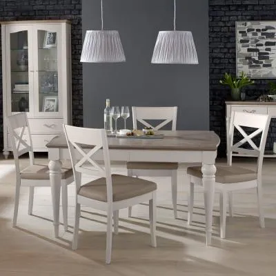 Montreux 4-6 Seater Extendable Dining Set - Grey, Oak image