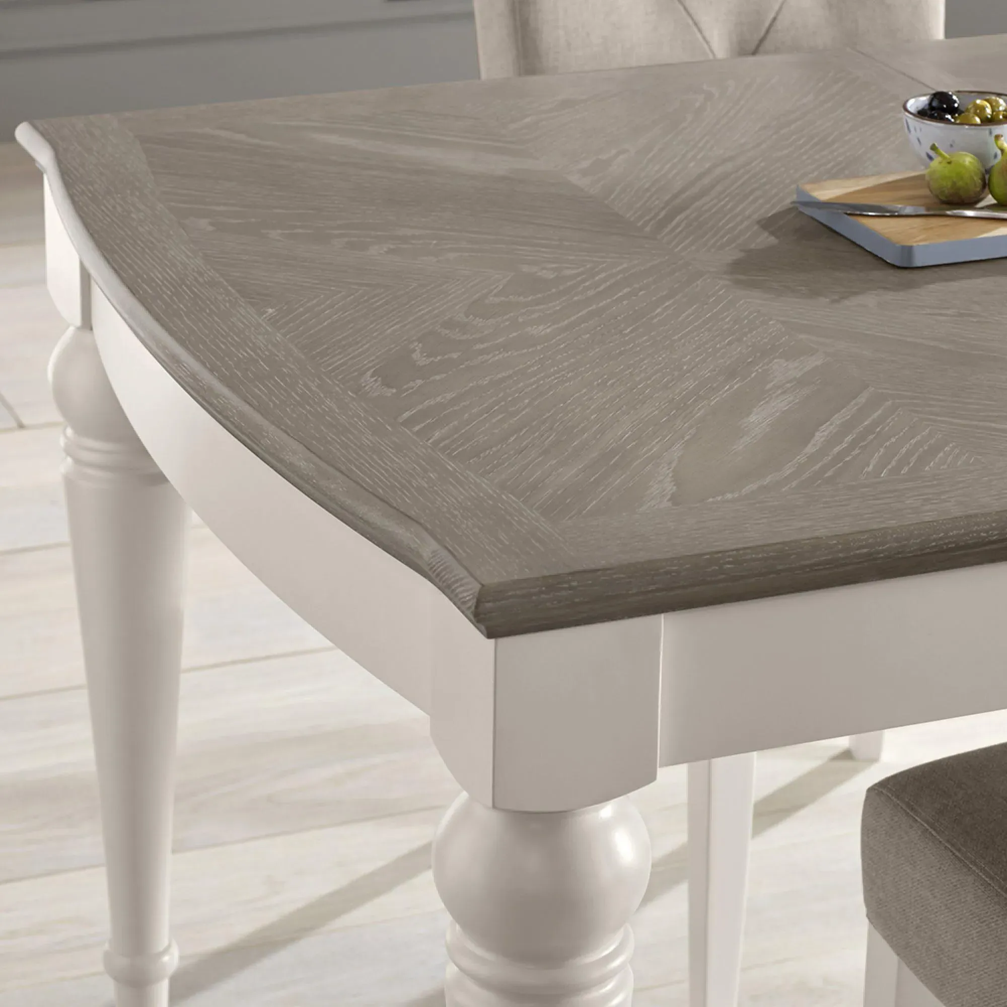 Montreux 6-8 Seater Extendable Dining Set with Fabric Chairs - Grey