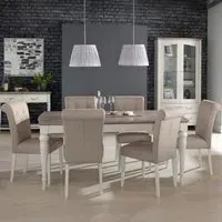 Montreux 6-8 Seater Extendable Dining Set with Fabric Chairs - Grey