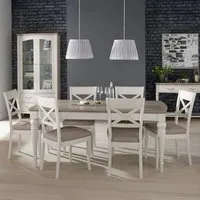 Montreux 6-8 Seater Extendable Dining Set with X-Back Chairs - Grey