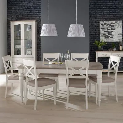 Montreux 6-8 Seater Extendable Dining Set with X-Back Chairs - Grey image