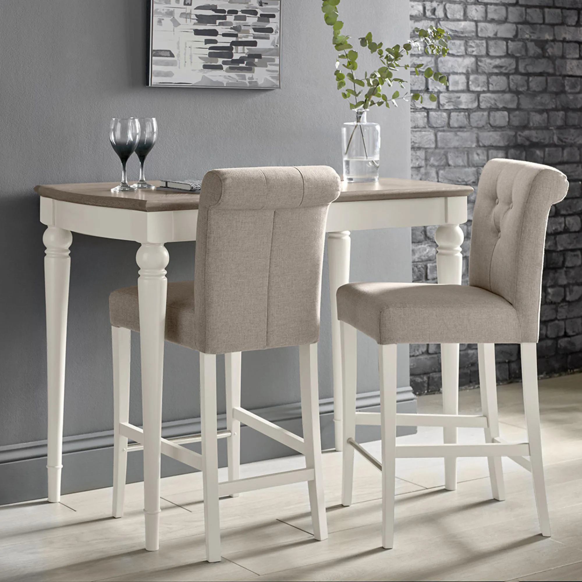 Montreux Bar Table - Grey Washed, Oak