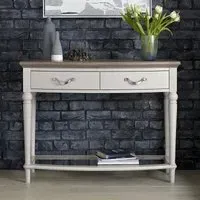 Montreux Console Table with Drawer - Grey Washed, Oak