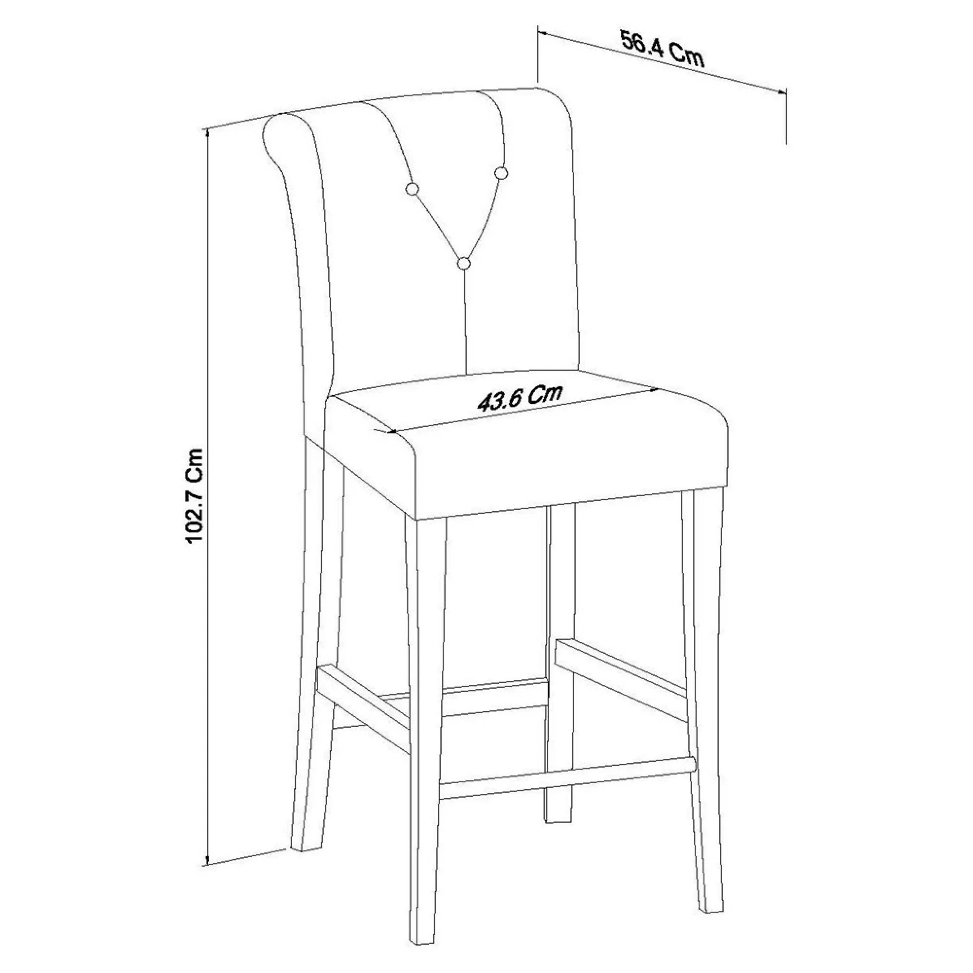 Montreux Upholstered Bar Stool - Grey, Bonded Leather