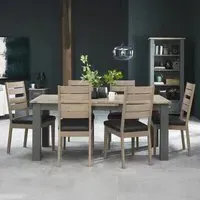 Oakham 6-8 Seater Extending Dining Set - Dark Grey, Oak
