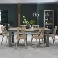 Oakham 6-8 Seater Extending Dining Set with Spindle Chairs - Oak