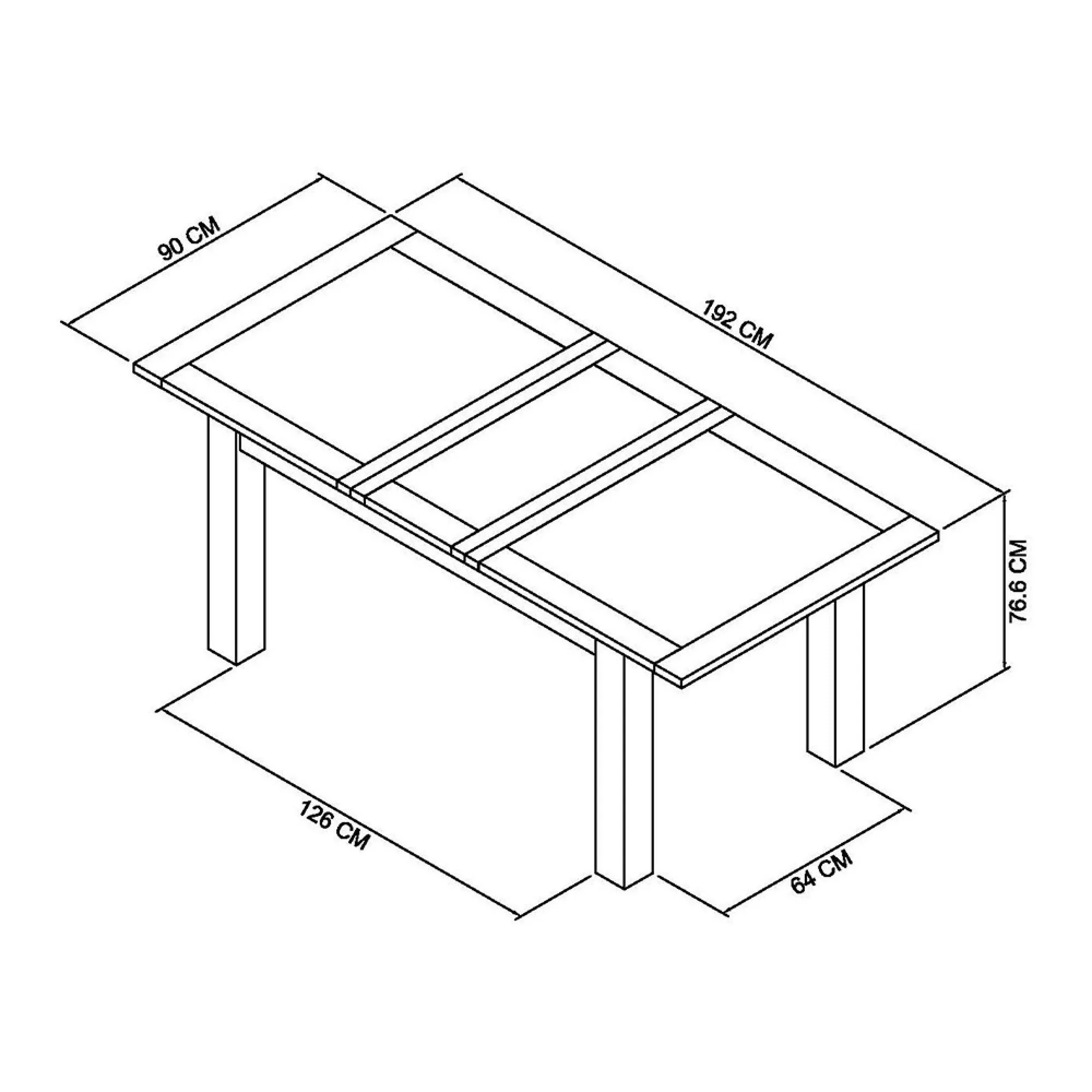 Oakham 6-Seater Extending Dining Table - Dark Grey, Scandi Oak