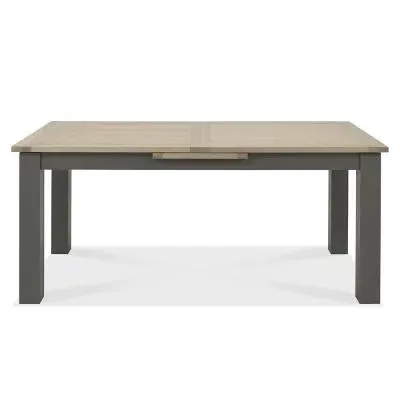 Oakham 8 Seater Extending Dining Table - Dark Grey, Scandi Oak image