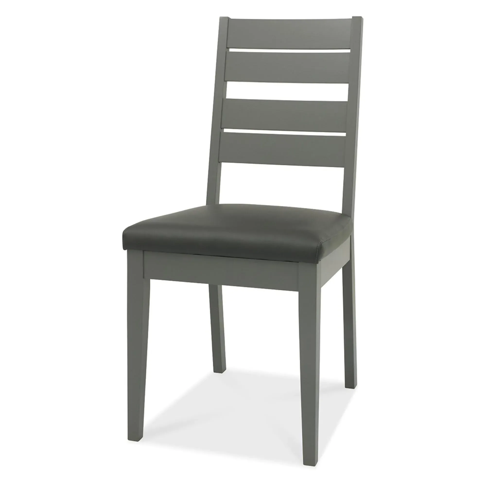 Oakham Dining Chair - Dark Grey, Bonded Leather
