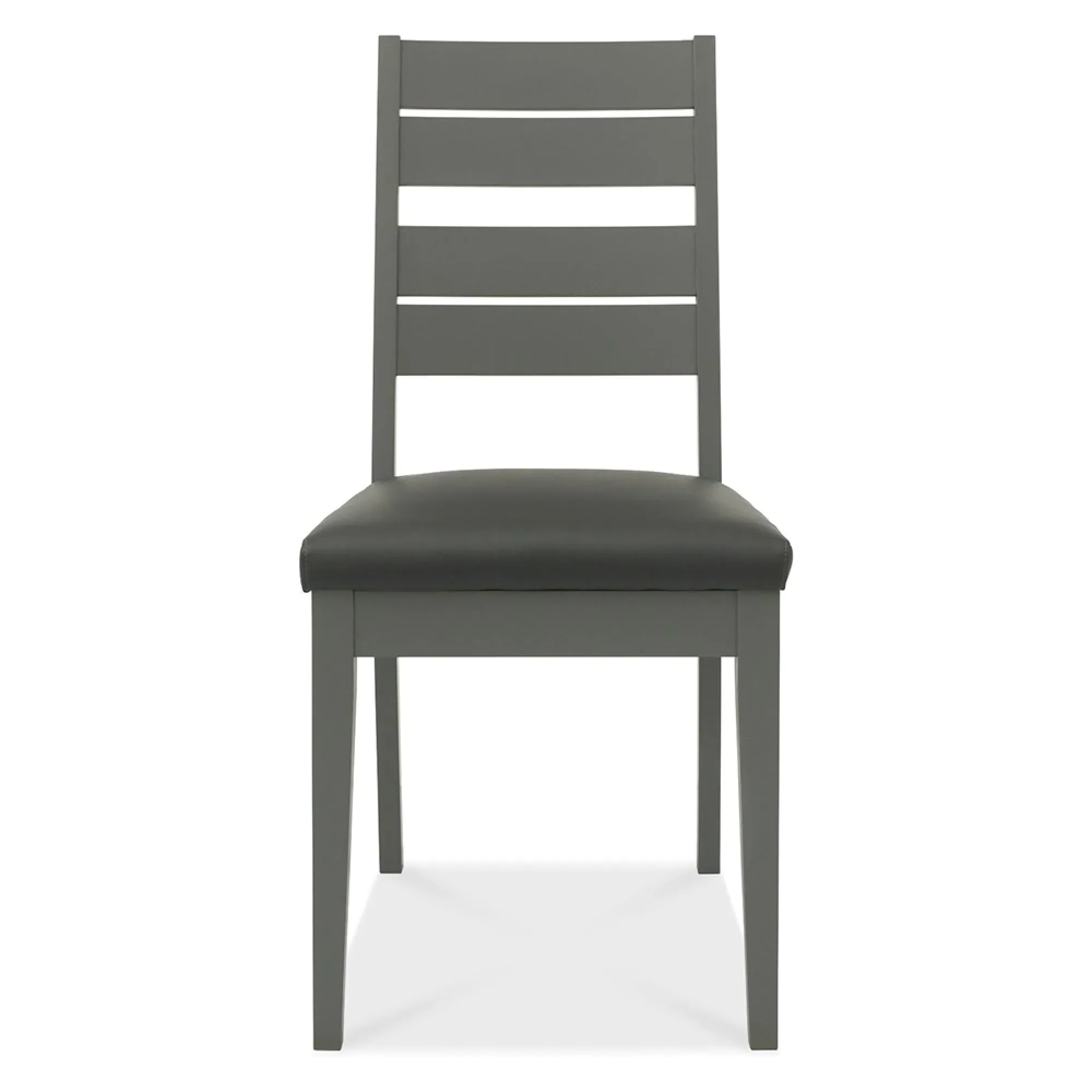 Oakham Dining Chair - Dark Grey, Bonded Leather