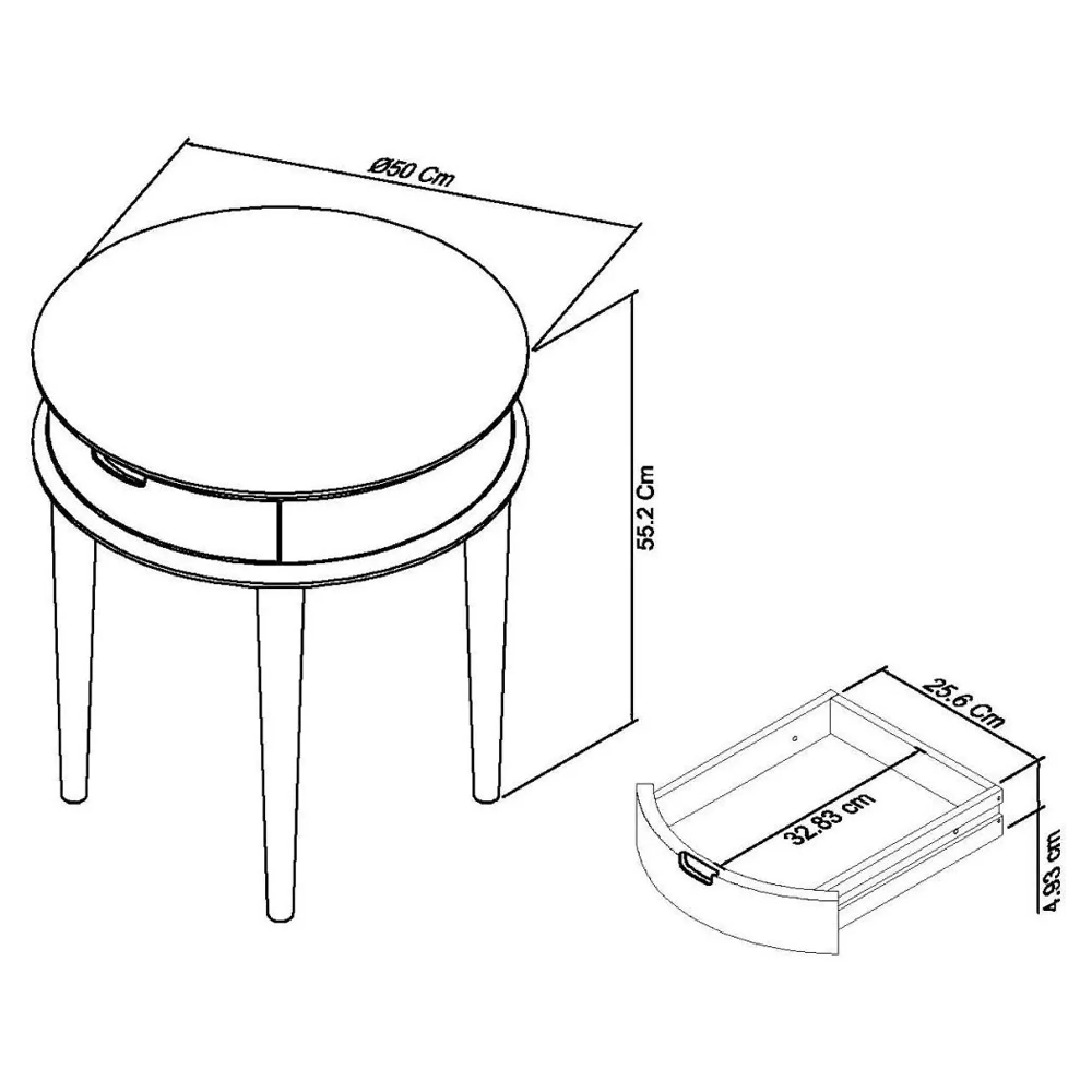 Oslo 1 Drawer Lamp Table - Walnut