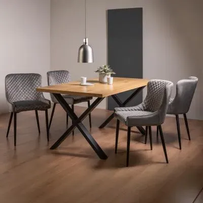 Ramsay 6-Seater Dining Set with Cezanne Chairs - Oak, Grey