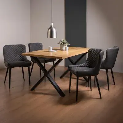 Ramsay 6-Seater Dining Set with Cezanne Chairs - Oak, Leather
