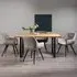 Ramsay 6 Seater Dining Set with Dali Chairs - Oak, Velvet