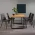 Ramsay 6 Seater Dining Set with Mondrian Chairs - Oak, Leather