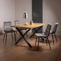 Ramsay 6-Seater Dining Set with Mondrian Chairs - Oak, Velvet