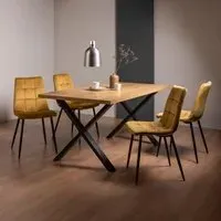 Ramsay 6-Seater Dining Set with Mondrian Chairs - Oak, Velvet