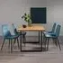 Ramsay 6 Seater Dining Set with Mondrian Chairs - Oak, Velvet