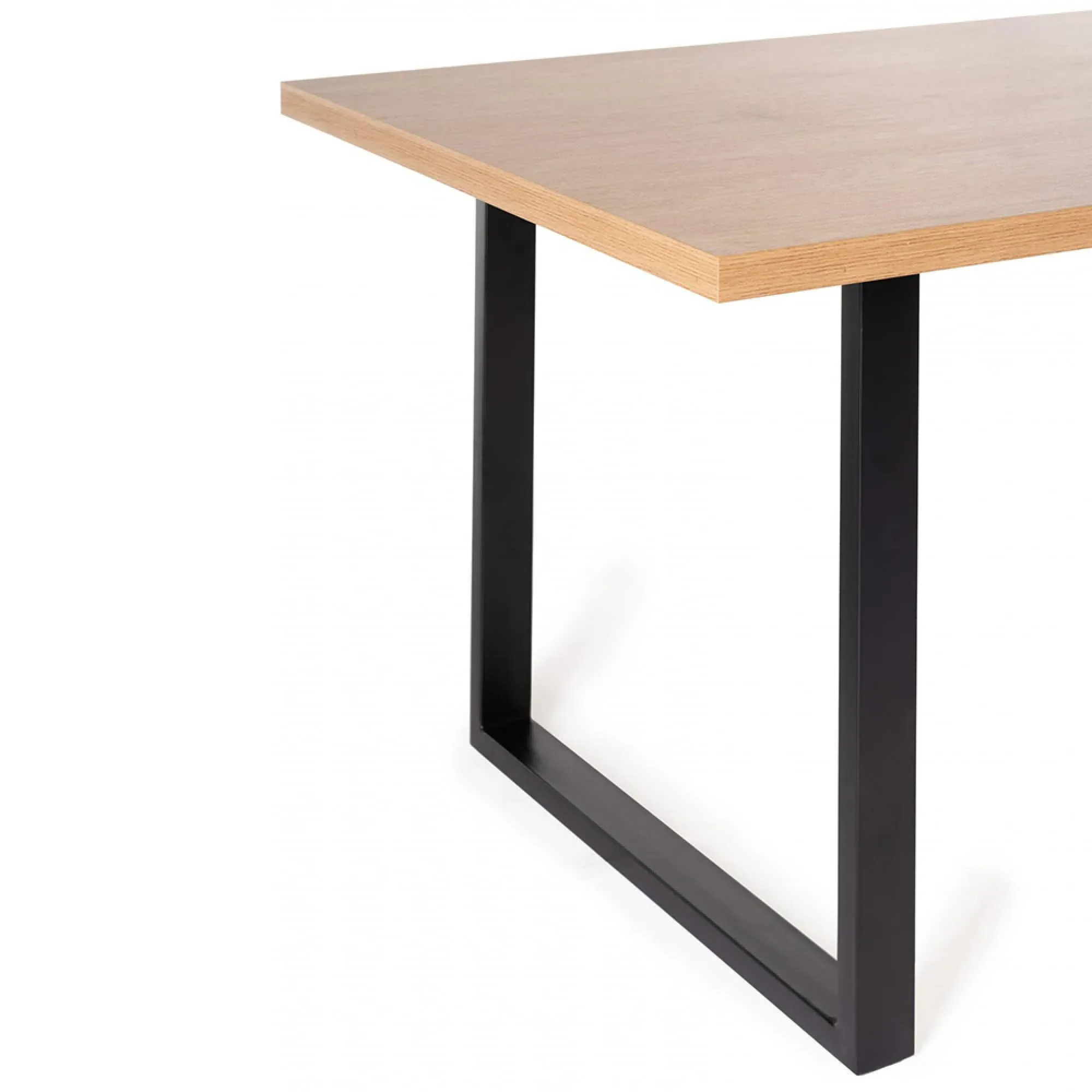 Ramsay 6 Seater Dining Table with U Shape Legs - Oak, Melamine