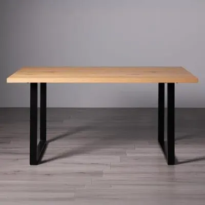 Ramsay 6 Seater Dining Table with U Shape Legs - Oak, Melamine image