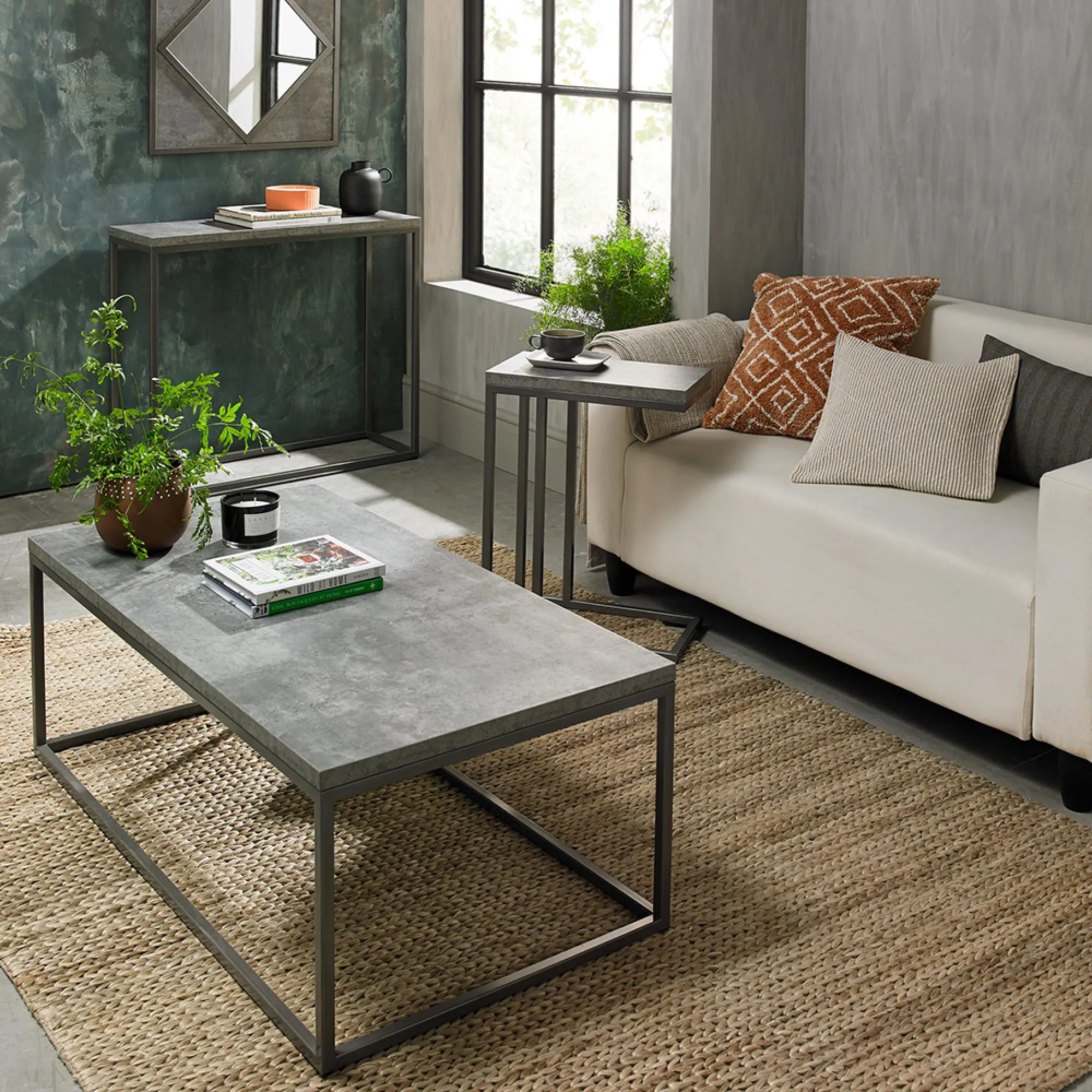 Renzo Coffee Table - Zinc, Dark Grey