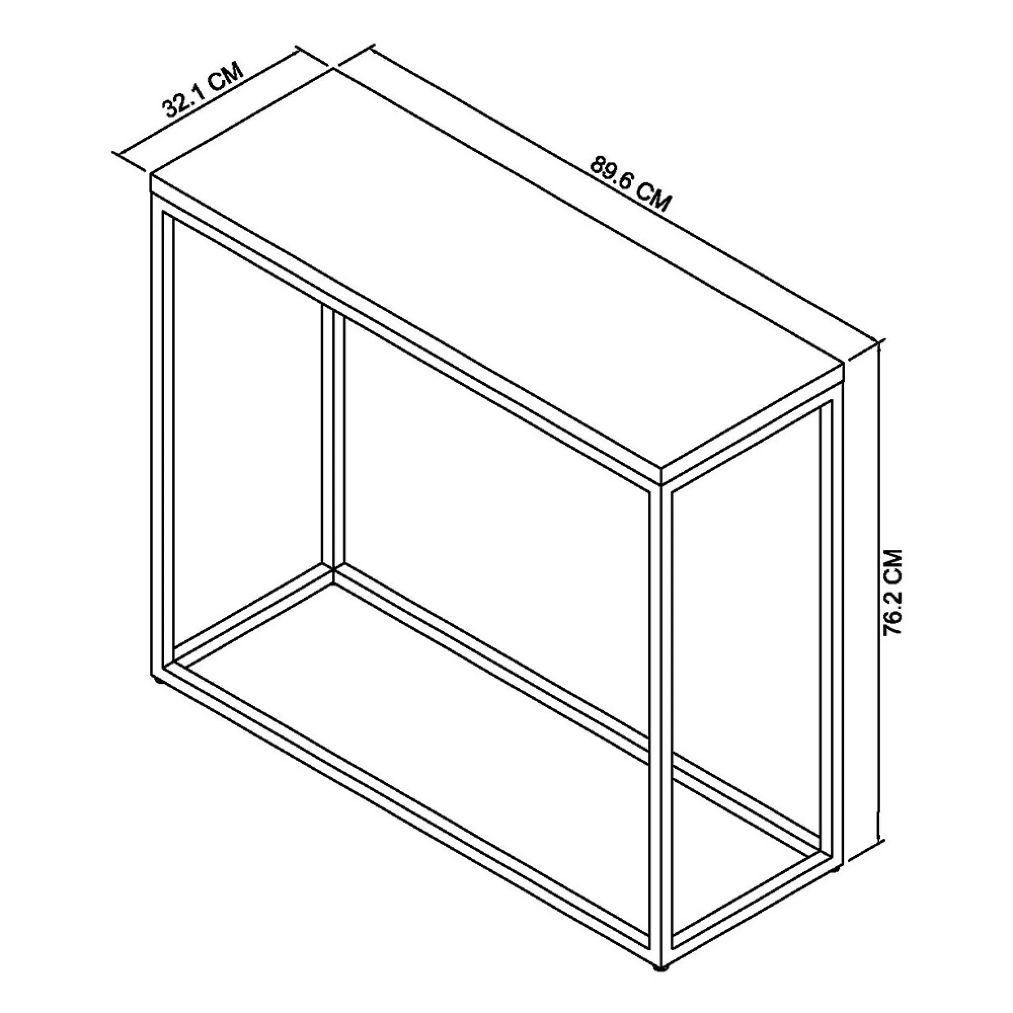 Renzo Narrow Console Table - Zinc, Dark Grey