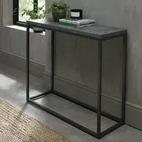 Renzo Narrow Console Table - Zinc, Dark Grey