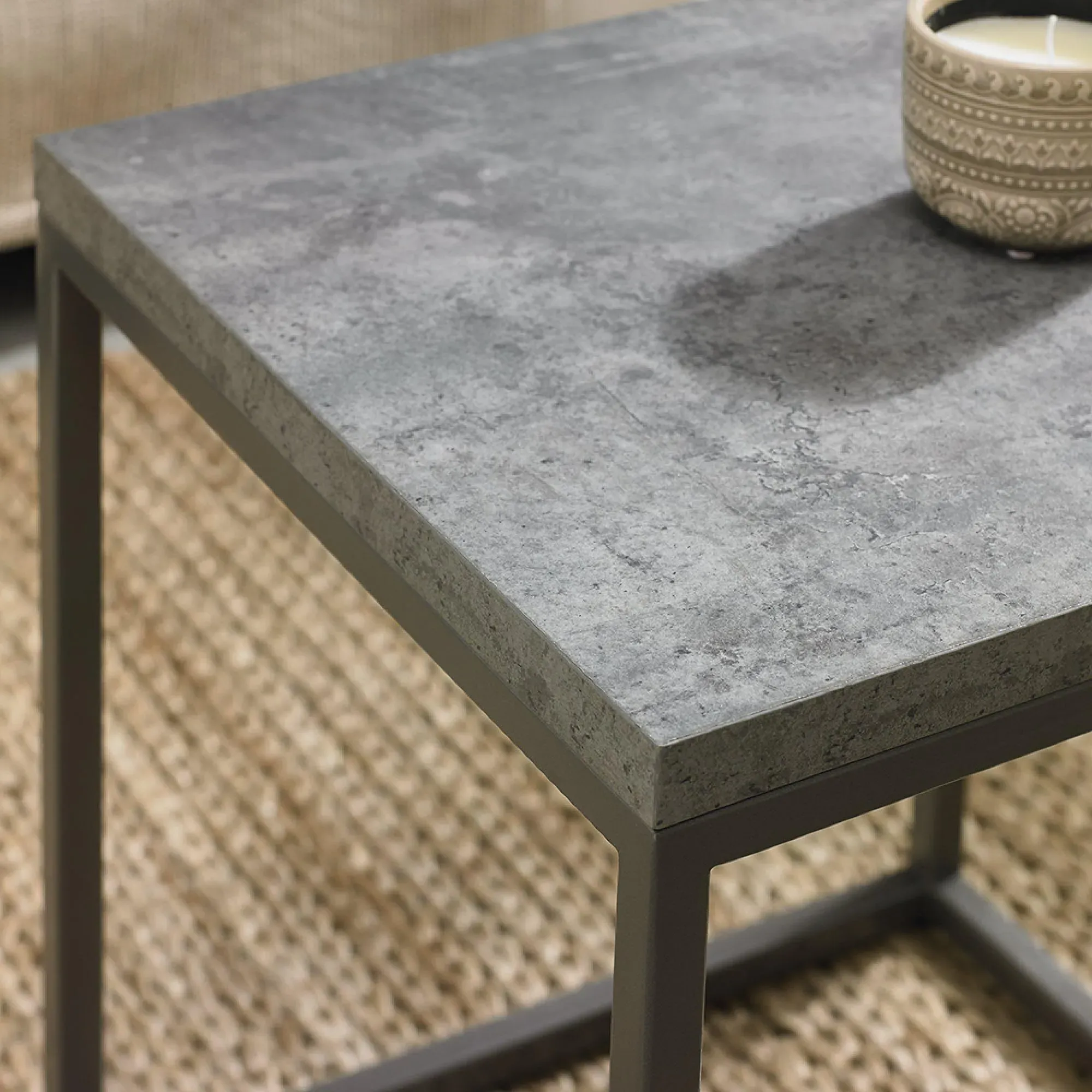 Renzo Side Table - Zinc, Dark Grey