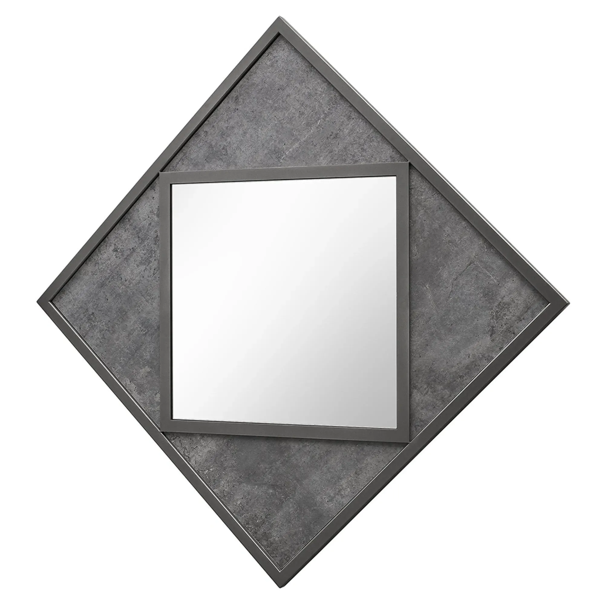 Renzo Square Wall Mirror - Zinc, Dark Grey