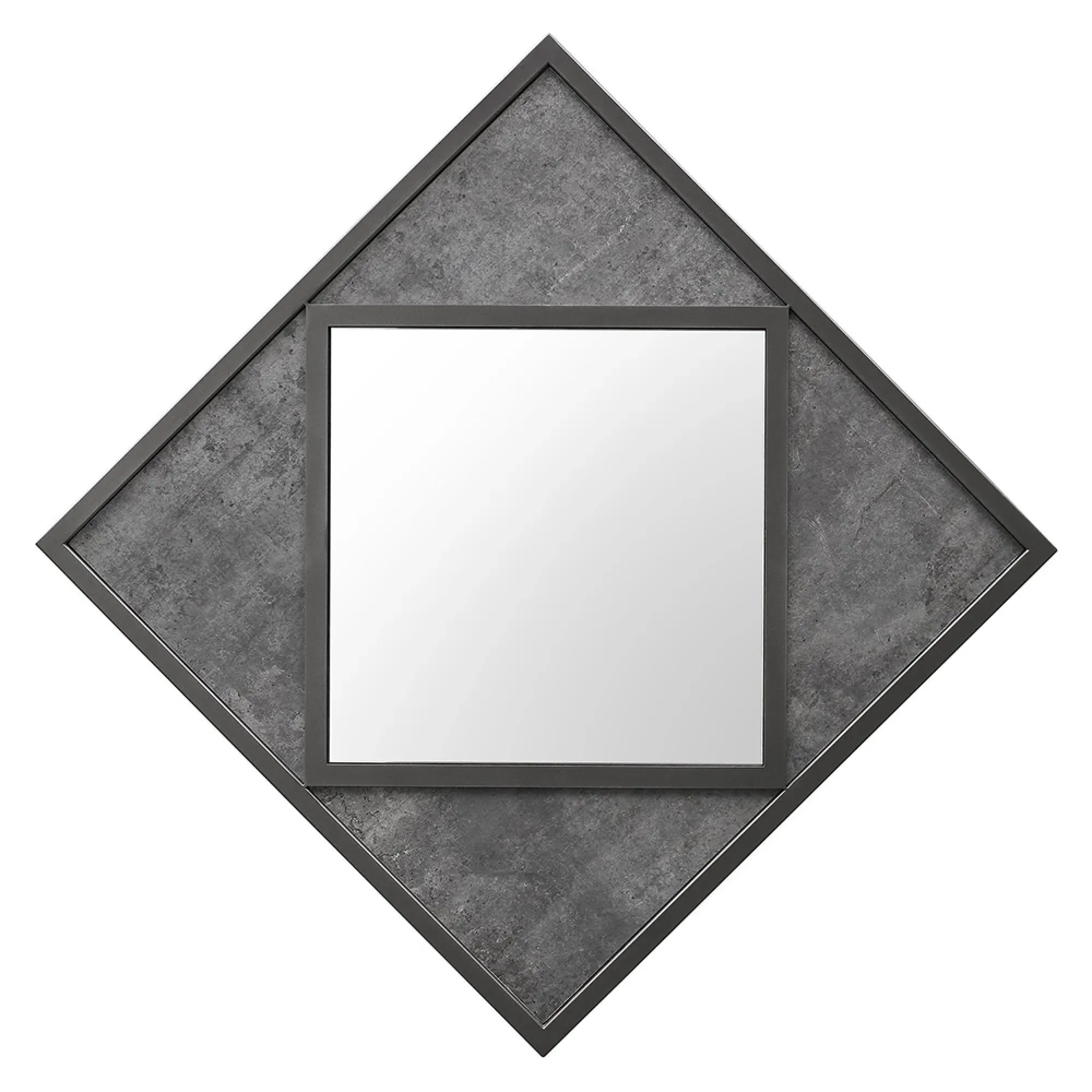 Renzo Square Wall Mirror - Zinc, Dark Grey