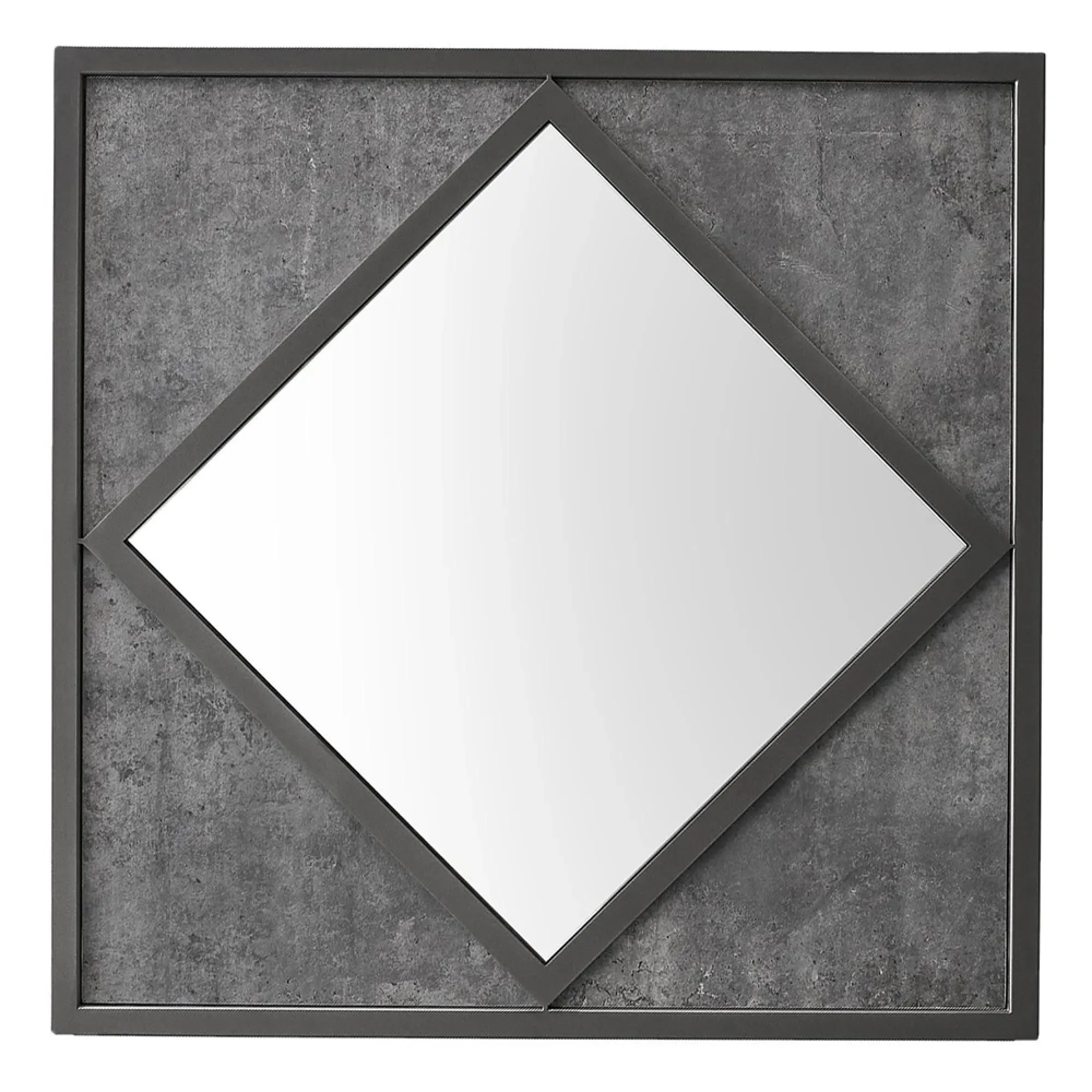 Renzo Square Wall Mirror - Zinc, Dark Grey