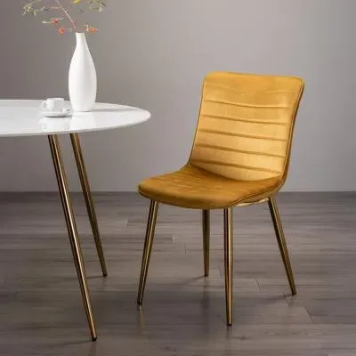 Rothko Dining Chair - Mustard, Velvet