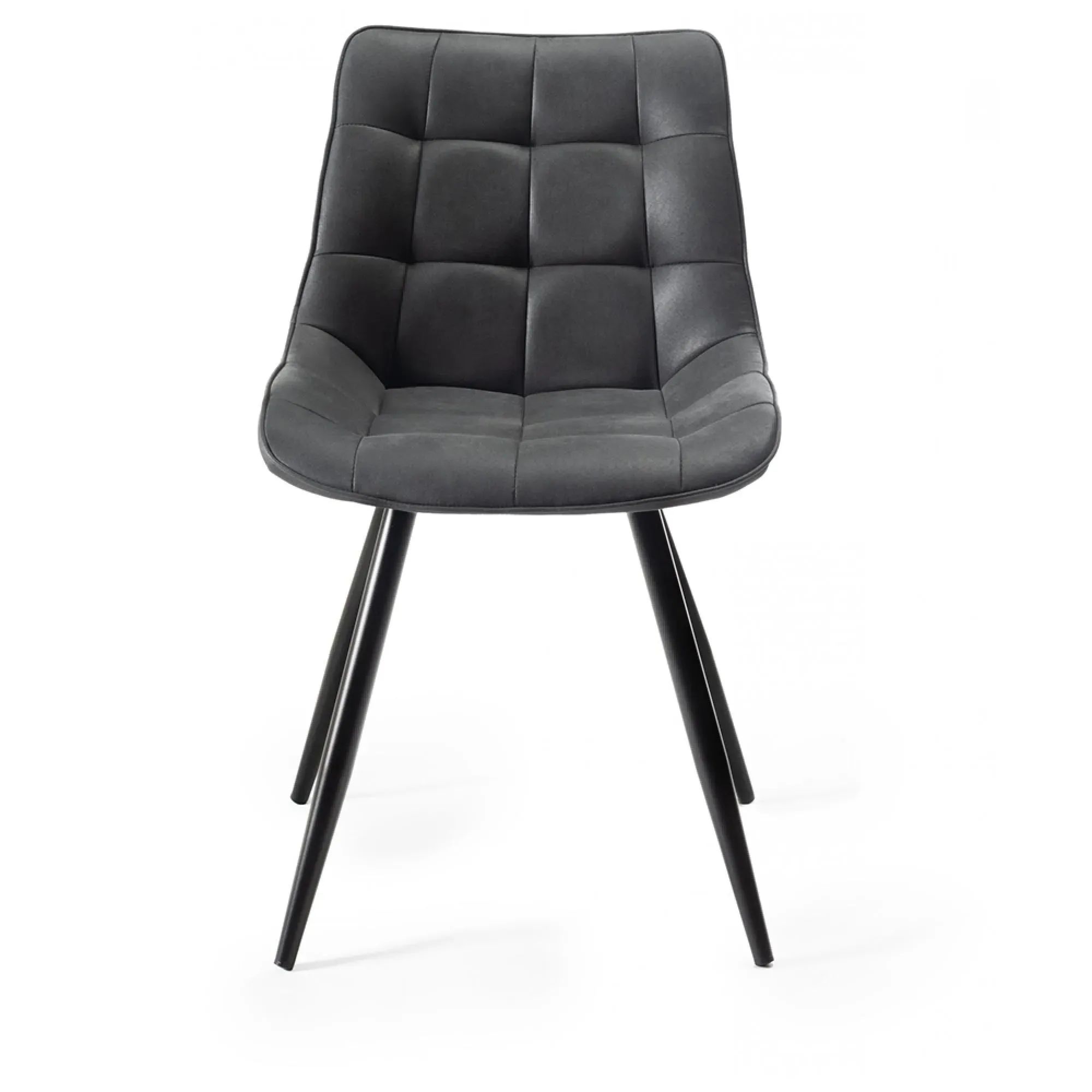 Seurat Dining Chair - Dark Grey, Faux Suede