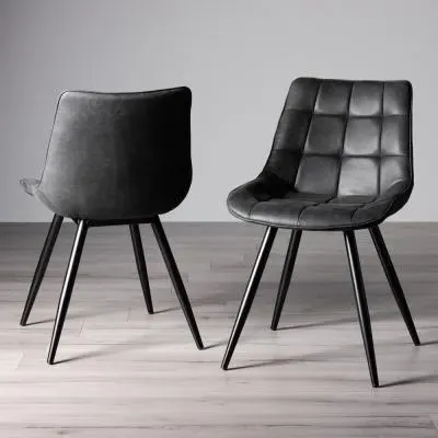 Seurat Dining Chair - Dark Grey, Faux Suede image