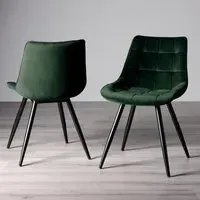 Seurat Dining Chair - Green, Velvet