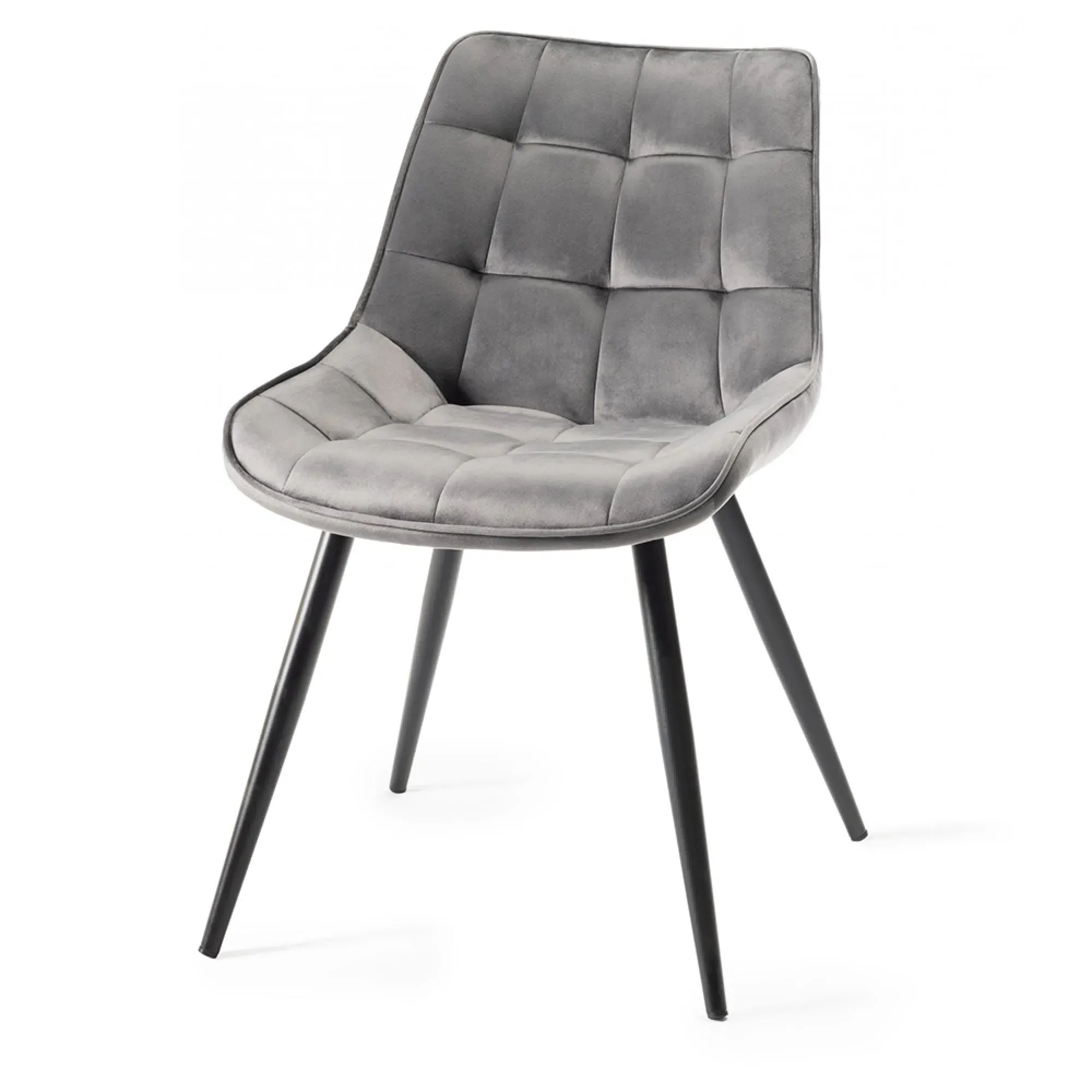 Seurat Dining Chair - Grey, Velvet